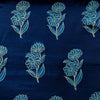 Pure Cotton Special Ankola Indigo With Spaced Out Double Flower Motif Hand Block Print Fabric