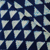 Pure Cotton Special Ankola Indigo With Triangles Jaali Hand Block Print Fabric