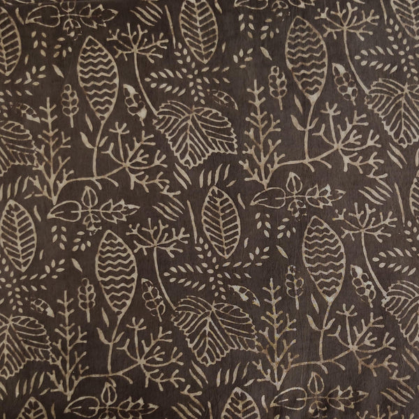 Pure Cotton Special Ankola Kashish With Wild Plants Hand Block Print blouse piece fabric   (1.15 meter)