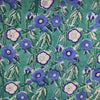 Pure Cotton Teal Jaipuri With Blue And White Floral Grass Hand Block Print Fabric