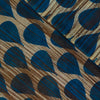 Pure Cotton Textured Dabu  Kashish With Blue Drop Hand Block Print Fabric