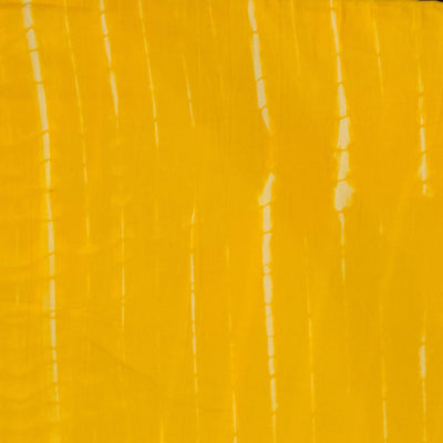 Pure Cotton Tie And Dye Long Sibori Yellow blouse Fabric ( 1.20 meter )