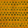 Pure Cotton Turmeric Dyed Ajrak With Green Tiny Flower Hand Block Print Fabric