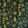 Pure Cotton Vanaspati Ajrak Black With Sunflower Field Hand Block Print Fabric