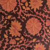 Pure Cotton Vanaspati Brown Rust With Marrigold Jaal Hand Block Print Fabric