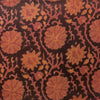 Pure Cotton Vanaspati Brown Rust With Marrigold Jaal Hand Block Print Fabric