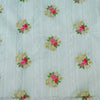 Pure Cotton White Chiken Border Fabric With Floral Embroidery