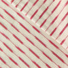 Pure Cotton White Ikkat With Red Stripes Woven Fabric