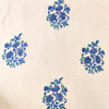 Pure Cotton White Jaipuri With Blue Mughal Motif Hand Block Print Blouse Fabric  ( 1 Meter )