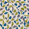 Pure Cotton Jaipuri White With Blue Green Grey Dino Hand Block Print Fabric