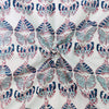 Pure Cotton White With Butterfly Hand Block Print Fabric