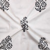 Pure Cotton White With Floral Mughal Motifs Hand Block Print Fabric