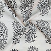 Pure Cotton White With Kairi Motifs Hand Block Print Fabric