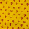 Pure Cotton Yellow Haldi Mustard Akola With Maroon Tiny Flowers Hand Block Print Blouse Fabric ( 1 meter)