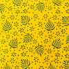 Pure Cotton Yellow With Green Fern Hand Block Print Fabric