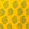 Pure Cotton Yellow With Kairi Motifs Hand Block Print Fabric