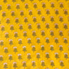 Pure Cotton Yellow With Light Cream Tiny Flower Motif Screen Print Fabric
