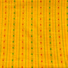 Pure Cotton Yellow With Shades Of Red Green Triangle Stripes Handloom Fabric