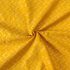 Pure Cotton Zig Zag Self Design Mustard Fabric