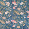 Pure Jaipuri Cotton Greyish Blue With Vintage Flower Jaal Hand Block Print Fabric