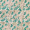 Pure Jaipuri Cotton With Teal Petal Flower Jaal Hand Block Print Fabric (1 Meter)