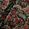 Pure Modal Silk Organic Vanaspati Natural Hand Block Printed Black Wild Flower Jaal Motif Fabric