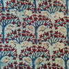 Pure Modal Silk Organic Vanaspati Natural Hand Block Printed Blue Enchanted Forest Fabric