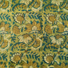 Pure Modal Silk Organic Vanaspati Natural Hand Block Printed yellowish green Wild Flower Jaal Motif Fabric