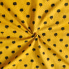 Pure Natural Ajrak Mustard With Green Lotus Hand Block Print Fabric