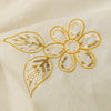 Pure Organic Cotton Cream With Sequence And Beige Thread Flower Motifs