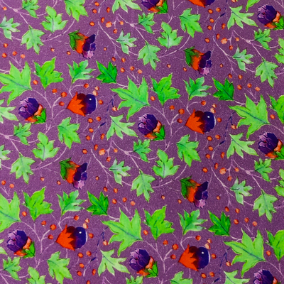 Pure Rayon Purple WIth Wine Digital Printed Fabric