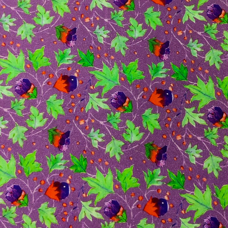 Pure Rayon Purple WIth Wine Digital Printed Fabric