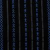 Pure South Cotton Black With Blue And Silver Fish Lurex Stripes Handwoven Fabric