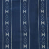 Pure South Cotton Blue Handloom With Facing Triangles Border Stripes Woven Fabric
