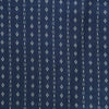 Pure South Cotton Blue Handloom With White Dash And Four Dot Fower Border Stripes Woven Fabric