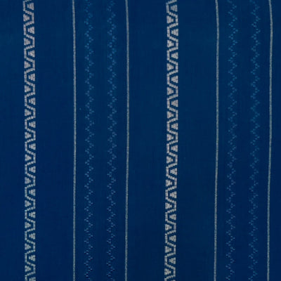 Pre-cut 2 meter Pure South Cotton Blue With Silver And Self Weaved Stripes Hand Woven Fabric