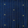 Pure South Cotton Blue With Zari And Thread Stripes And Tiny Diamond Motifs Woven Fabric