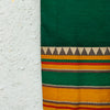 Pure South Cotton Green With Big Temple Border Woven Fabric