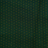 Pure South Cotton Handloom Dark Green With Yellow Criss Cross Dots  Woven Fabric