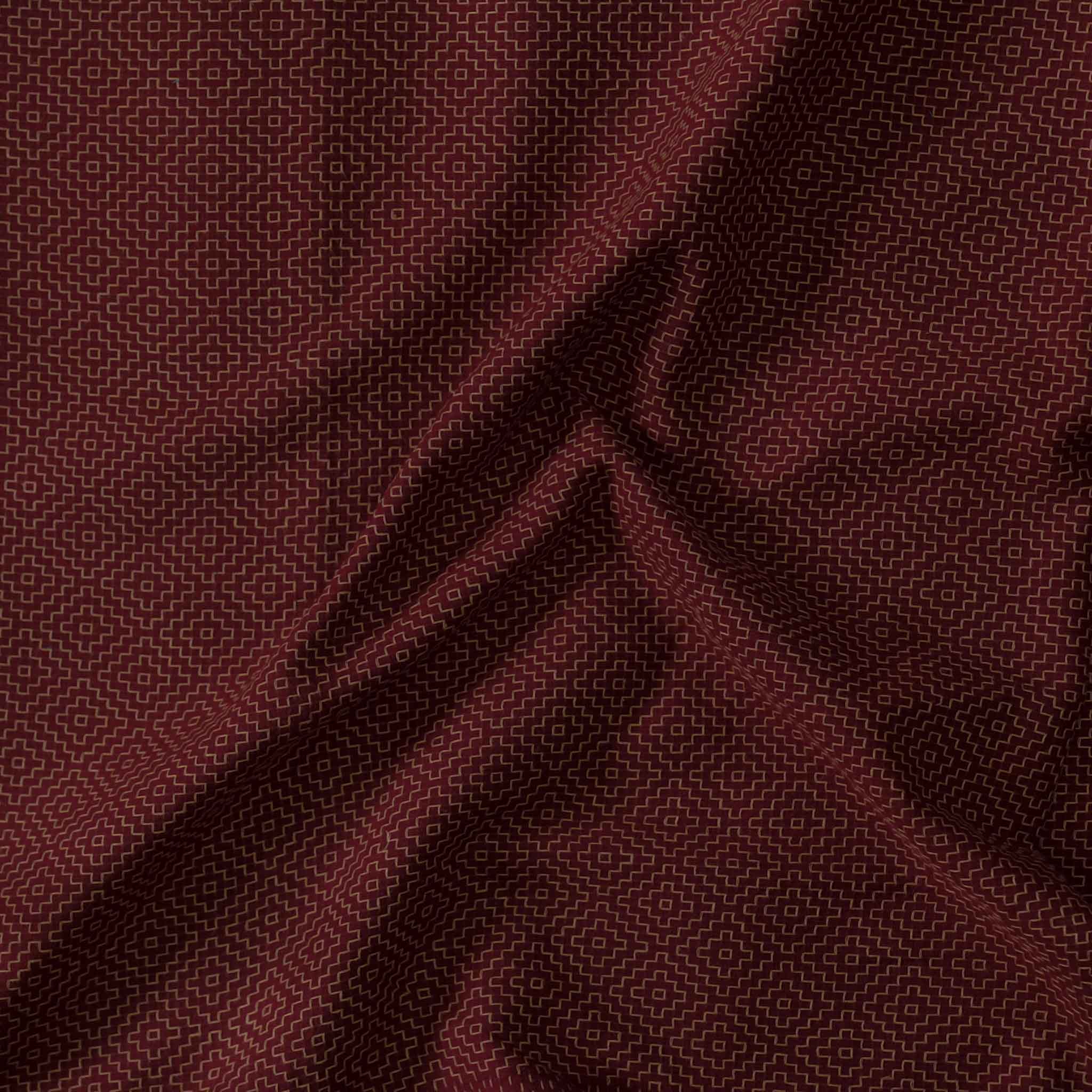 Pure South Cotton Handloom Deep Maroon With Beige Woven Geometric All Pure South Cotton Handloom Deep Maroon With Beige Woven Geometric All