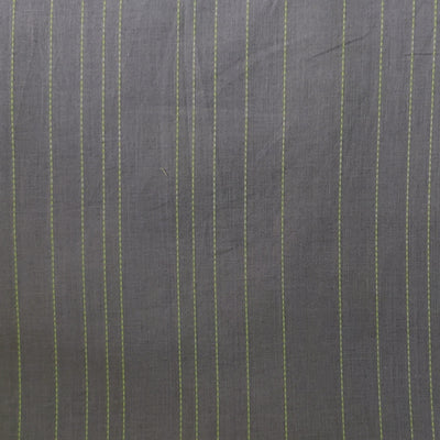 Pure South Cotton Handloom Grey With Florescent Kaatha Stripes Fabric
