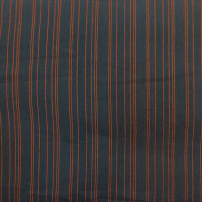 Pure South Cotton Handloom Grey With Uneven Orange Woven Fabric