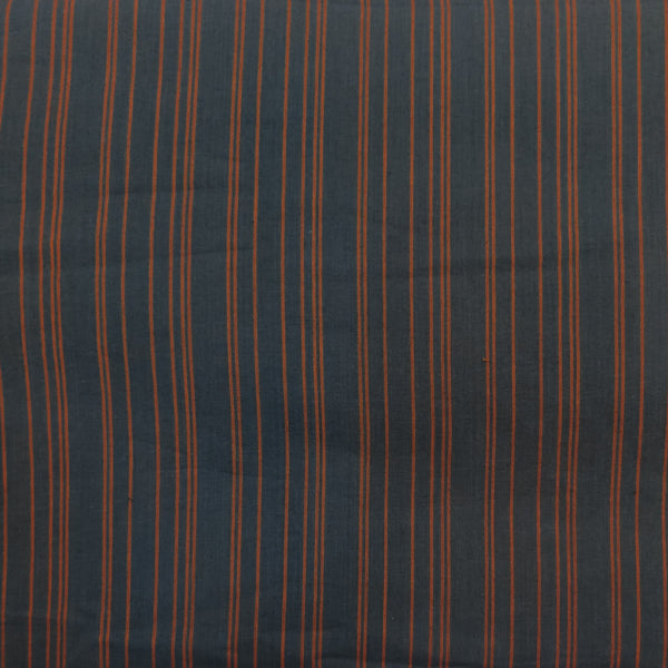 Blouse Piece 1 meter Pure South Cotton Handloom Grey With Uneven Orange Woven Fabric