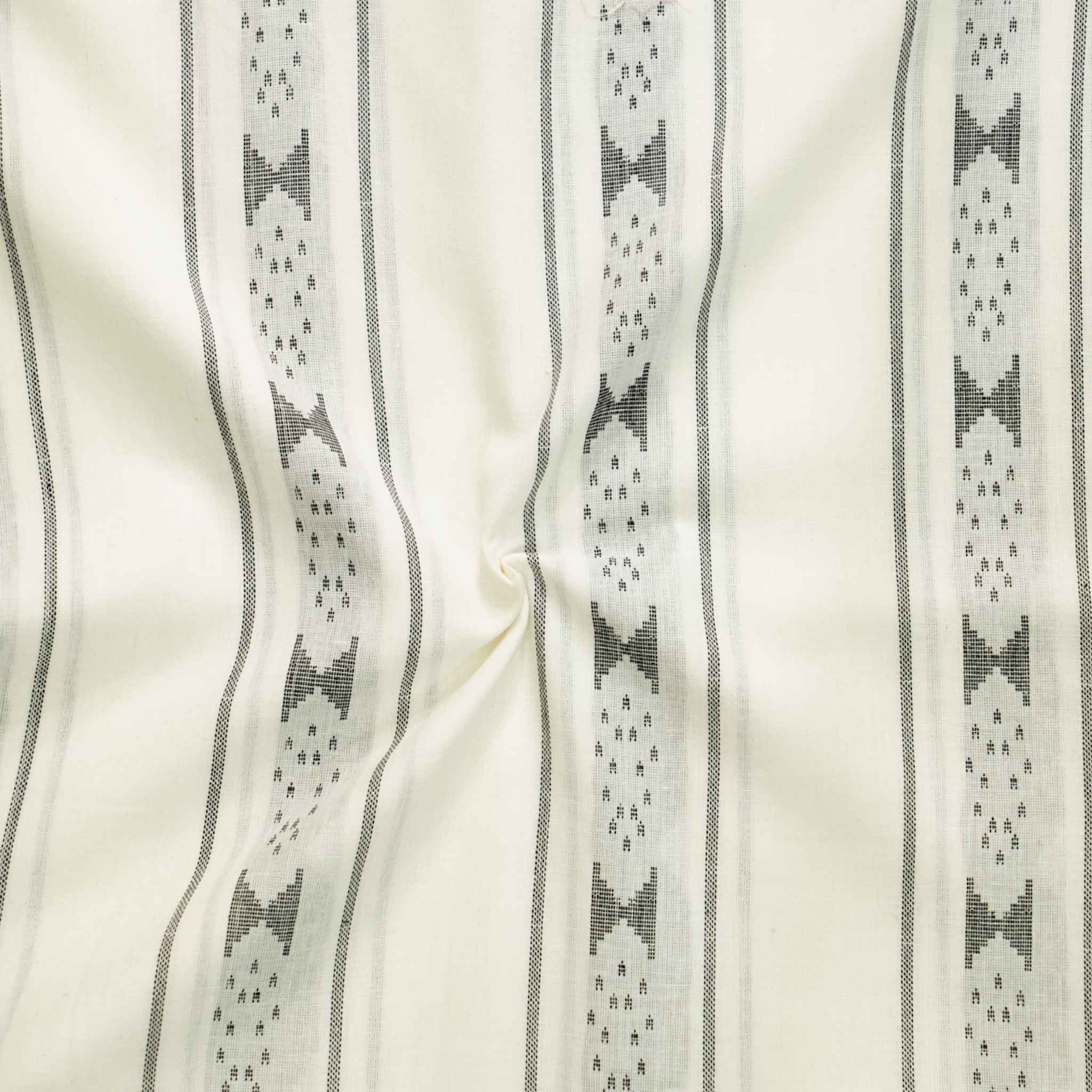 Pure South Cotton Handloom With Facing Triangles Border Stripes Woven ...