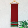 Pure South Cotton Maroon With Big Temple Border Woven Fabric