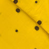 Pure South Cotton Mustard With Black Multi Size Polka Woven Fabric