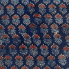 Pure Cotton Ajrak Blue With Maroon Flower Motif Hand Block Print Blouse Fabrics (1.25 Meter)