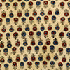 Pure Cotton Ajrak Cream With Maroon And Blue One Flower Plant  Hand Block Print Fabric