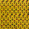Pure Cotton Ajrak Yellow With Green And Red Tiny Plant Hand Block Print Fabric