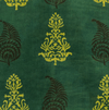 Pure Cotton Ankola Dabu Dark Green With Mustard Tree And Black Kairi Hand Block Print Blouse Fabric (1.25 Meter)